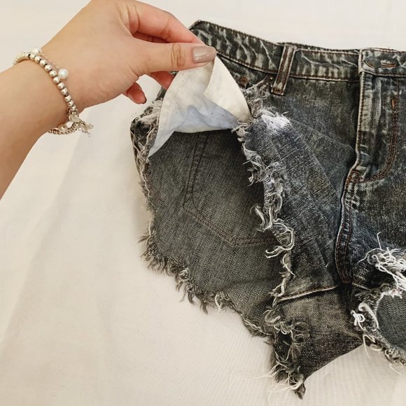 High Rise Short Distressed Jean Shorts - Mossimo by Target - Grey - Picture 4 of 10